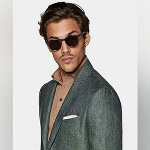 Italian Fabric Silk Linen Blazer - Dist. By Suit Supply Hand Stitched in Italy